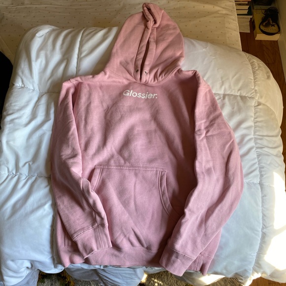 pink glossier sweatshirt